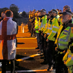 Protesters gather as migrants brought ashore at Gosport