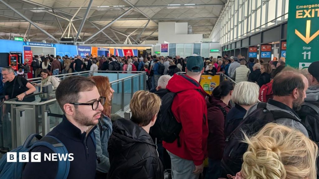 Long queues after power surge at Stansted Airport