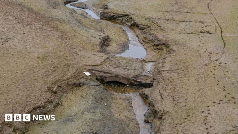 Ancient Wimbleball Lake bridge revealed by continued low levels