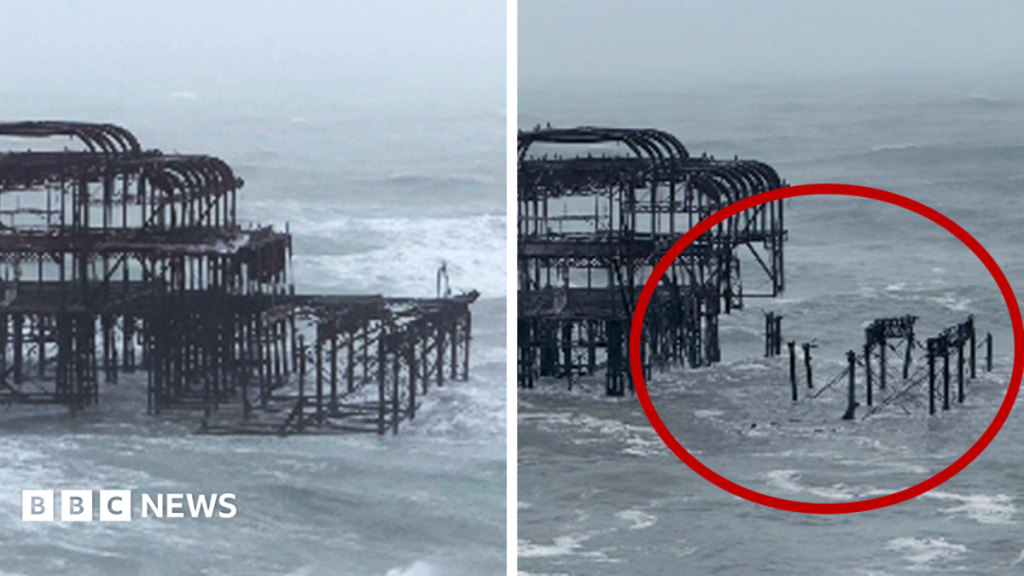 Watch: Moment part of Brighton’s historic West Pier collapses Watch: Moment part of Brighton’s historic West Pier collapses